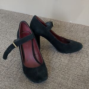Roberto Vianni Black Suede Mary Jane Heels